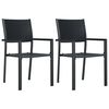 vidaXL Cadeiras jardim 2 pcs plástico preto aspeto vime