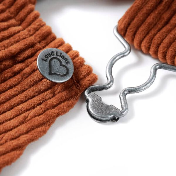 Vestido com peitilho para criança bombazina cor conhaque 128