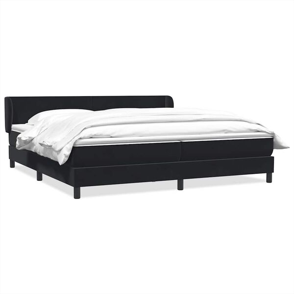 vidaXL Cama com molas colch&otilde;es 200x210 cm veludo preto