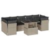 vidaXL 8 pcs conj. sof&aacute;s jardim c/ almofad&otilde;es vime PE cinzento-claro