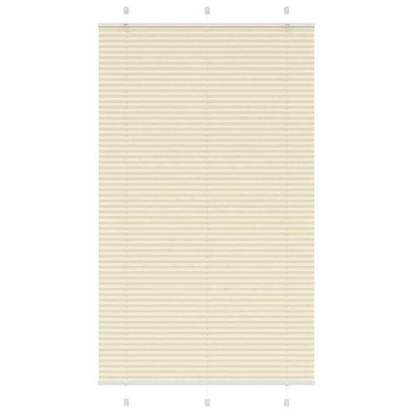 vidaXL Plissado Cego Creme 120x200 cm Largura Tecido 119,4cm Poli&eacute;ster