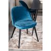 Venture Home Cadeiras de jantar Velvet 2 pcs veludo preto e azul