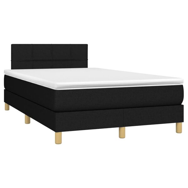 vidaXL Cama boxspring com colch&atilde;o 120x190 cm tecido preto