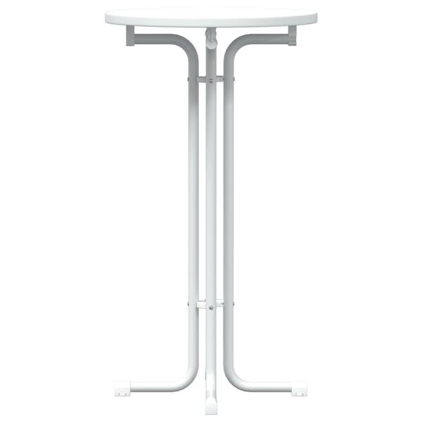 vidaXL Mesa de bar &Oslash;60x110 cm derivados de madeira e a&ccedil;o branco