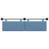 vidaXL Cabeceira Suspensa Azul 170 x 55 x 5 cm Tecido de Veludo Cotele