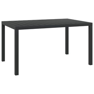 vidaXL Mesa de jardim em alumínio e WPC 150x90x74 cm preto