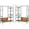 vidaXL Suporte para Roupas com prateleira Castanho 120 x 44 x 160 cm