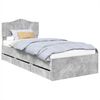 vidaXL Estrutura da Cama Cinzento 75 x 190 cm Madeira de Engenharia