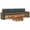 vidaXL Conjunto de Sof&aacute;s para Exterior 5 unid. Natural e Antracite