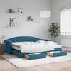 vidaXL Sof&aacute;-cama com gavet&atilde;o e gavetas 90x200 cm veludo azul