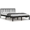 vidaXL Estrutura de cama super king 180x200 cm pinho maci&ccedil;o preto