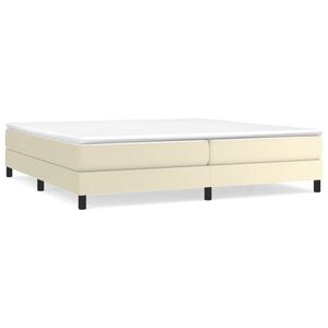 vidaXL Estrutura de cama com molas 200x200 cm couro artificial cor creme