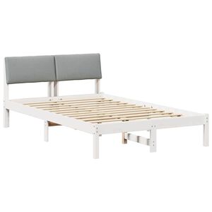 vidaXL Estrutura da cama Branco e cinza claro 120 x 190 cm
