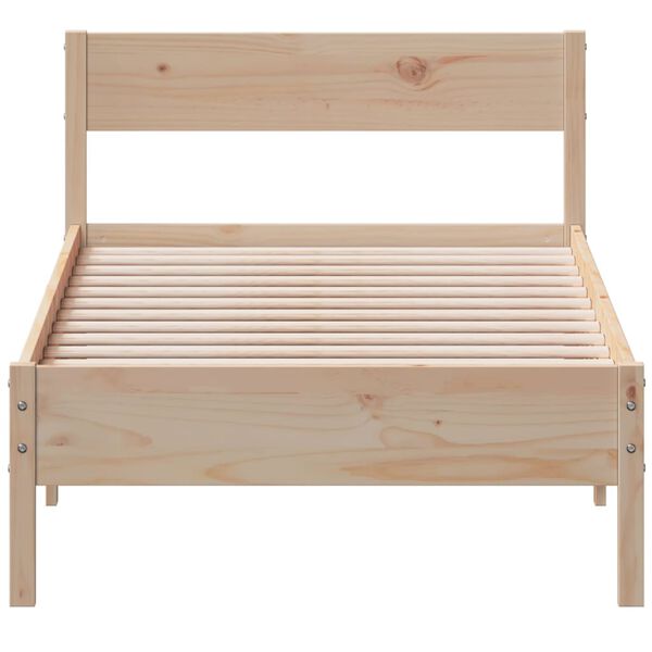 vidaXL Cama sem colch&atilde;o 75x190 cm madeira de pinho maci&ccedil;a