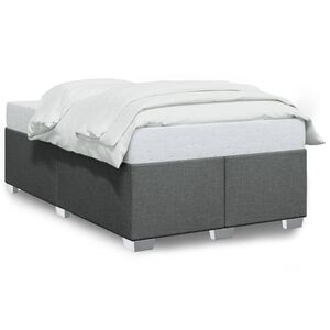 vidaXL Estrutura de cama sem colch&atilde;o cinza escuro 120x190 cm tecido