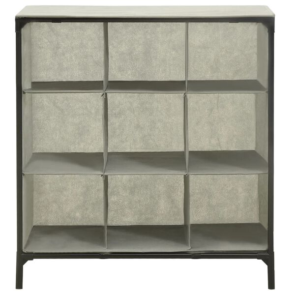 vidaXL Sapateira 57x36x61 cm tecido-n&atilde;o-tecido e a&ccedil;o cinzento