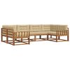 vidaXL Conjunto de Sof&aacute;s para Exterior 6 unid. Natural e Bege