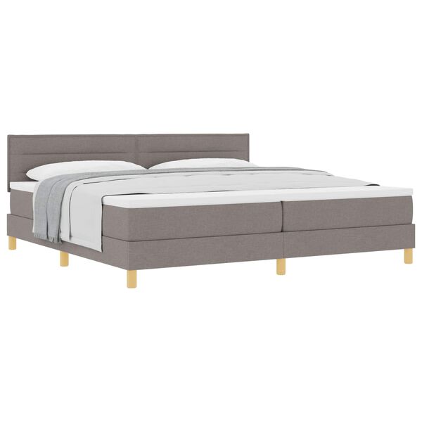 vidaXL Cama Box com colch&atilde;o Cinzento-acastanhado 200 x 200 cm tecido