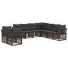 vidaXL Conjunto de Sof&aacute; de Jardim 9 unid. Cinzento vime PE