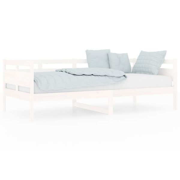 vidaXL Sof&aacute;-cama 90x200 cm madeira de pinho maci&ccedil;a branco