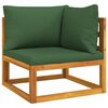 vidaXL 4 pcs conj. lounge jardim madeira c/almofad&otilde;es verdes