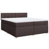vidaXL Cama com molas/colch&atilde;o 200x200 cm tecido castanho-escuro