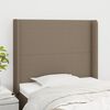 vidaXL Cabeceira cama c/ abas tecido 83x16x118/128cm cinza-acastanhado