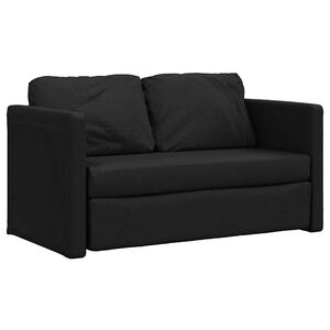 vidaXL Sof&aacute;-cama sem p&eacute;s 112x174x55 cm tecido preto