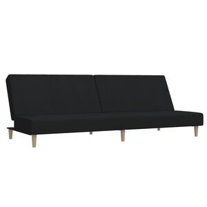 vidaXL Sof&aacute;-cama de 2 lugares tecido preto