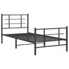 vidaXL Estrutura de cama com cabeceira e p&eacute;s 90x200 cm metal preto