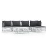vidaXL 6 pcs conjunto lounge de jardim com almofad&otilde;es a&ccedil;o branco