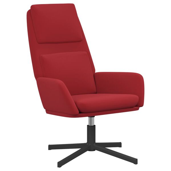vidaXL Cadeira de descanso veludo vermelho tinto