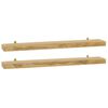 vidaXL Prateleiras de parede 2 pcs 90x15x4 cm madeira de teca maci&ccedil;a