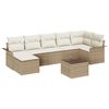 vidaXL Conjunto de Sof&aacute; de Jardim 8 unid. Bege vime PE