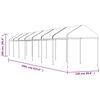 vidaXL Gazebo com telhado 15,61x2,28x2,69 m polietileno branco
