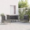 vidaXL 4 pcs conjunto lounge de jardim c/ almofadões vime PE cinzento