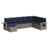 vidaXL 8 pcs conjunto sof&aacute;s de jardim c/ almofad&otilde;es vime PE cinzento