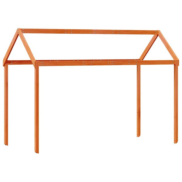 vidaXL Telhado cama infantil 207x95,5x159 cm pinho maci&ccedil;o castanho mel