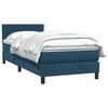 vidaXL Cama com molas/colch&atilde;o 80x220 cm veludo azul-escuro