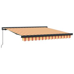 vidaXL Toldo Retr&aacute;til Amarelo e Laranja 300 x 250 cm Tecido e Metal