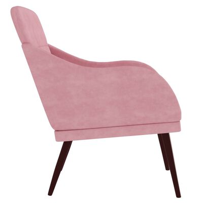 vidaXL Cadeira com apoio de braços 63x76x80 cm veludo rosa