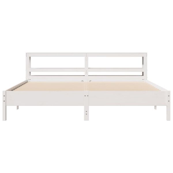 vidaXL Cama sem colch&atilde;o 180x200 cm madeira de pinho maci&ccedil;a branco