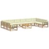 vidaXL Conjunto de Sof&aacute;s para Exterior 11 pcs Branco e Creme