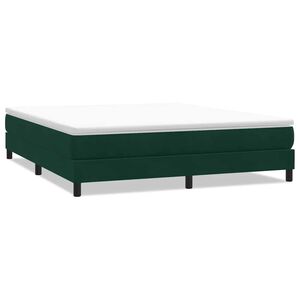 vidaXL Cama com molas sem colch&atilde;o 180x220 cm veludo verde-escuro
