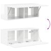 vidaXL Conjunto de Gabinete de Parede para TV 4 pcs Branco Brilhante