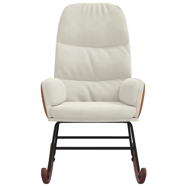 vidaXL Cadeira de baloi&ccedil;o veludo branco nata