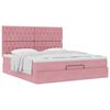 vidaXL Estrutura de cama otomana com colch&otilde;es 160x200 cm veludo rosa