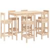 vidaXL 7 pcs conjunto de bar para jardim pinho maci&ccedil;o