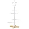 vidaXL &Aacute;rvore de Natal de metal com suporte KUOPIO 60 cm A&ccedil;o Branco