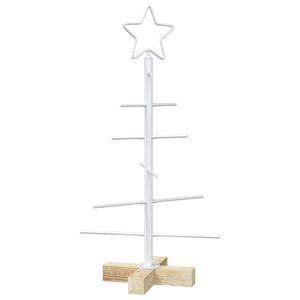 vidaXL &Aacute;rvore de Natal de metal com suporte KUOPIO 60 cm A&ccedil;o Branco